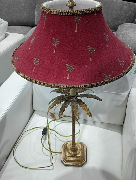 FREDRICK COOPER Other - FREDRICK COOPER-Palm-Accent Table Lamp with Red Fabric Shade,1990's Vintage.